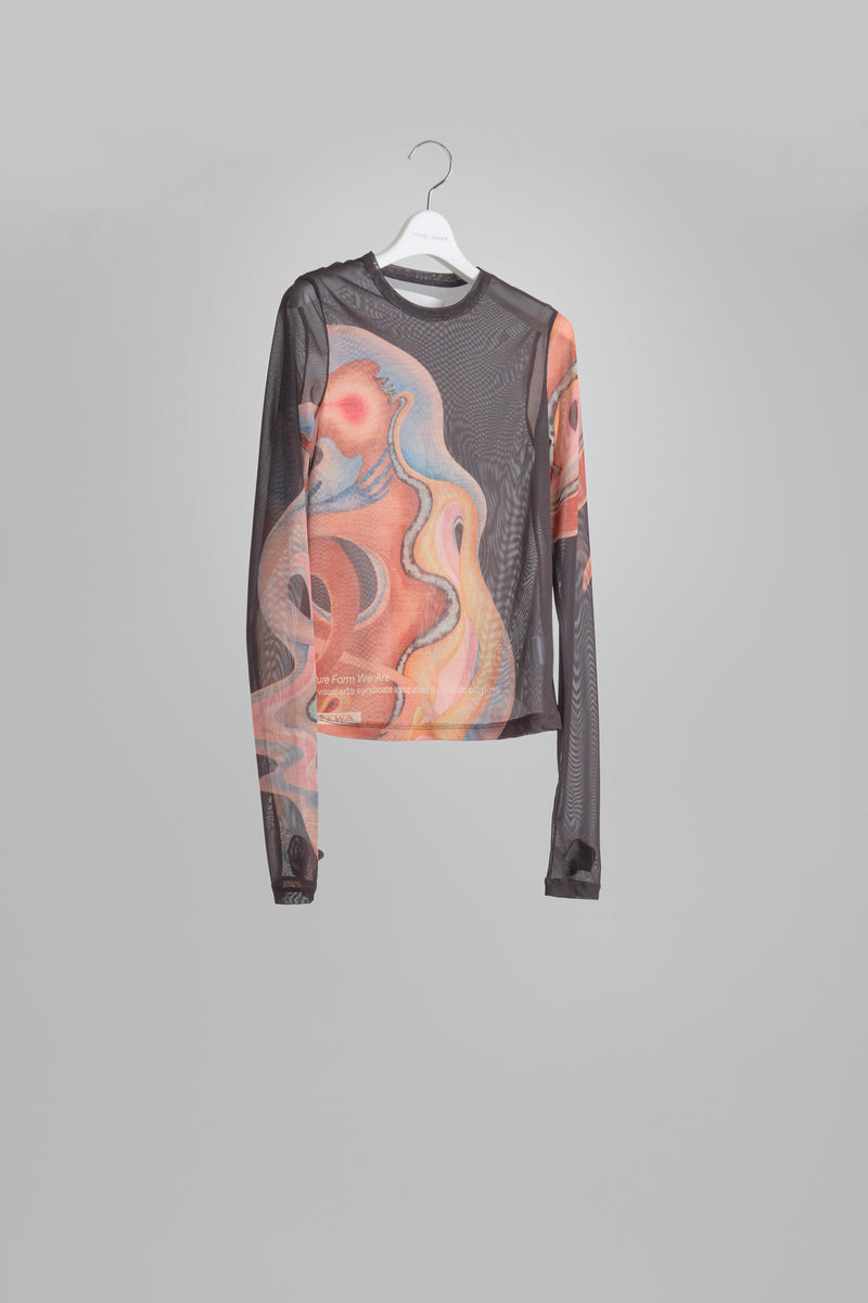 トップス YOHEI OHNO WOMEN HIGH NECK MESH TOP YOHEI OHNO WOMEN HIGH NECK MESH TOP