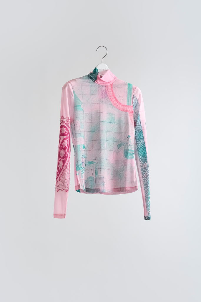 Graphic Mesh Top