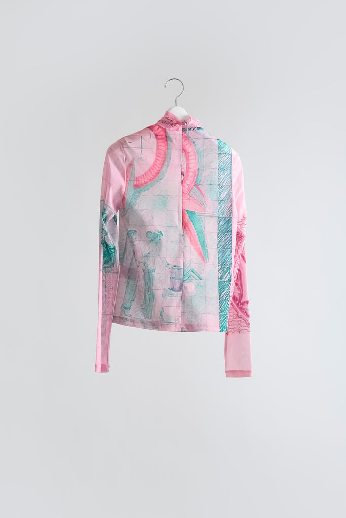 Graphic Mesh Top