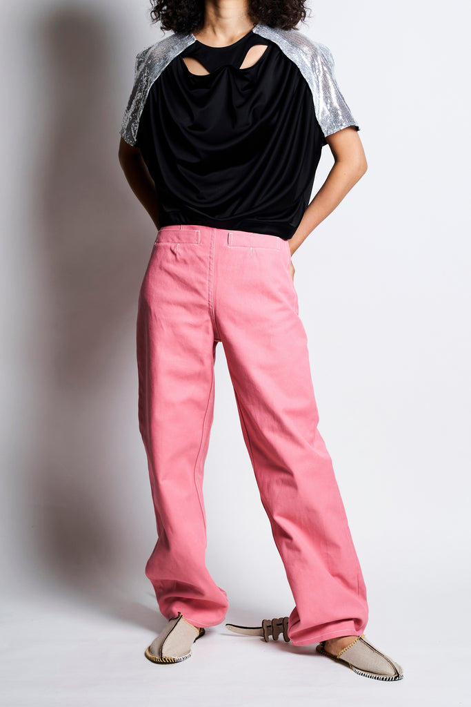 High Waist Canvas Trousers