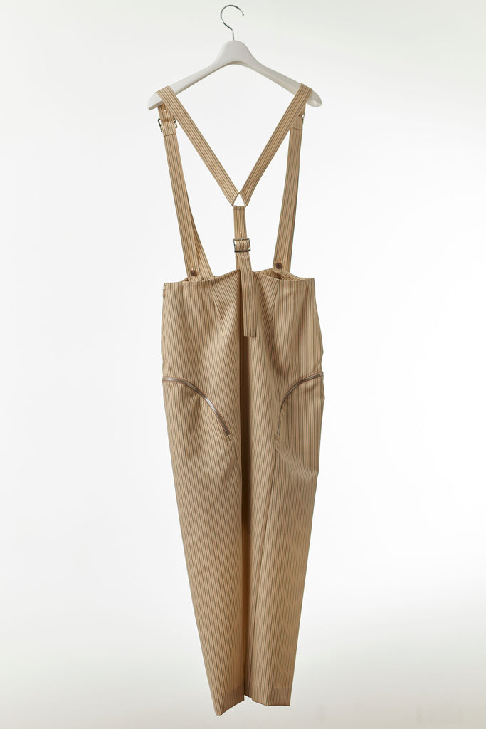 Zip-Detailed Jumper Skirt (Stripe)