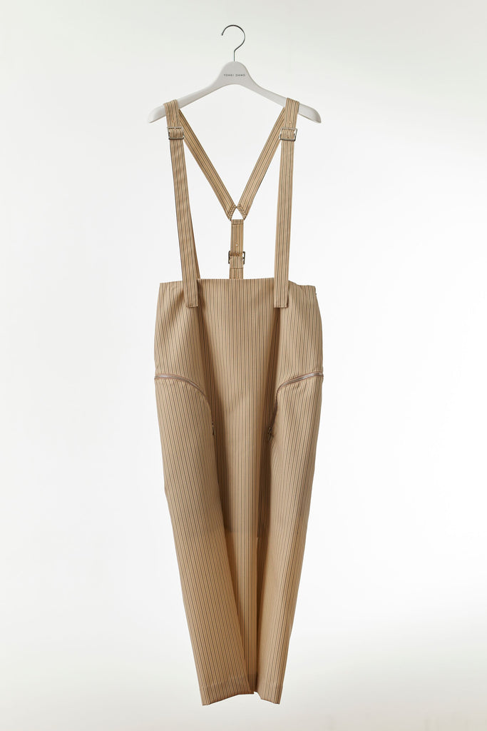 Zip-Detailed Jumper Skirt (Stripe)